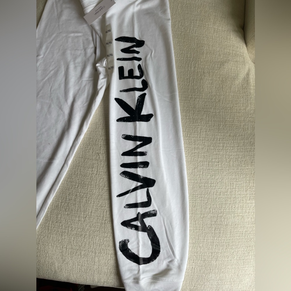 Calvin Klein White Performance Joggers